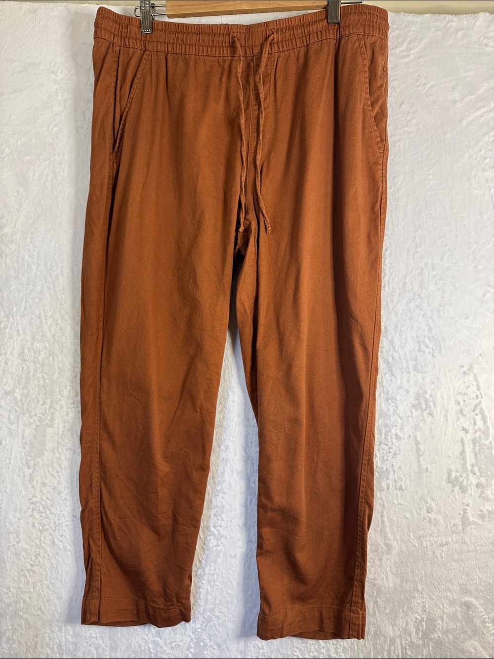Gap Cotton Blend Casual Drawstring Pants in Rust Brown Size Large
